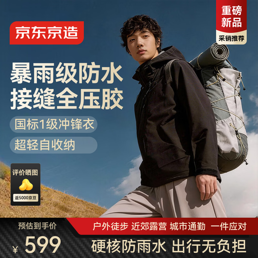 Ultra-light jacket made in Tokyo, rainstorm grade waterproof, stowable and portable outdoor commuting jacket for men and women, Obsidian Black 3XL