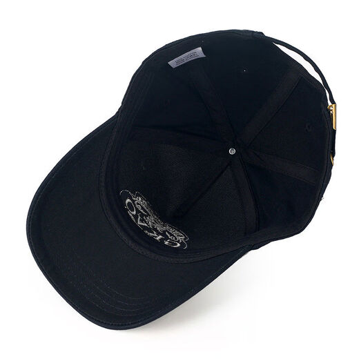 Jeff's Hat Men's High Top Stylish Face-Revealing Small Ball Cap Head Waist Trendy Brand Spring and Autumn Wide Brim Peaked Hat Hard Top Black Black Label One Size Standard Size 5560cm