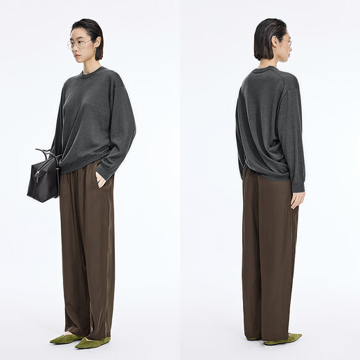 Jiangnan Buyi (JNBY) Shopping mall same style 26 spring new arrival wool sweater pullover 5Q1315410 075/medium gray L