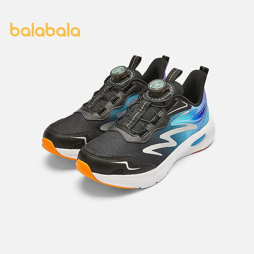 Balabala shopping mall same style children's shoes children's sports shoes boys 2026 spring and autumn soft elastic lightweight running shoes blue and black tone 00389 40 (foot length 24.8-25.2/inner length 26.4)