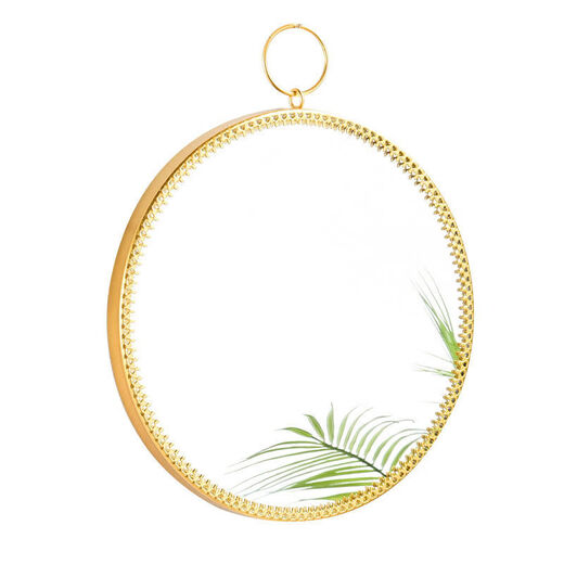 Bathroom mirror wall-mounted iron bathroom vanity mirror decorative mirror can be hung desktop vanity mirror wall-mounted washbasin gold circle mirror