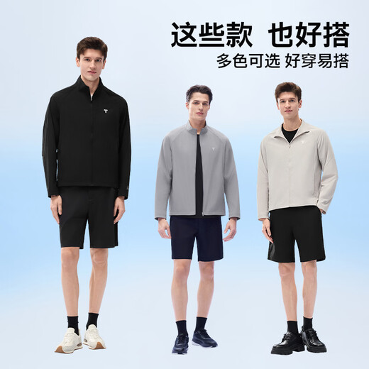 Thumb white small T cool wide sense sun protection clothing UPF50+ men's sports outdoor fashion UV protection jet black L