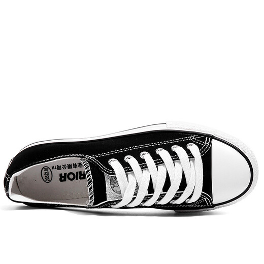 Huili Offizielle Leinwandschuhe Männer und Frauen Schuhe Low Top Classic Casual Style Student Ehepaar Sport weiße Schuhe Frauen Board Schuhe Männer Klassiker Black-391 41