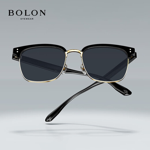 BOLON Tyrannosaurus glasses polarized sunglasses retro eyebrow frame fashion sunglasses trendy driving mirror men's sunshade BL6105 C17-blue gray