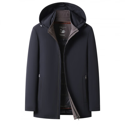 MAGIOPY легкая роскошная брендовая мужская пуховая куртка среднего возраста 2026 зимняя новая деловая повседневная куртка с капюшоном мужская темно-синяя M 170