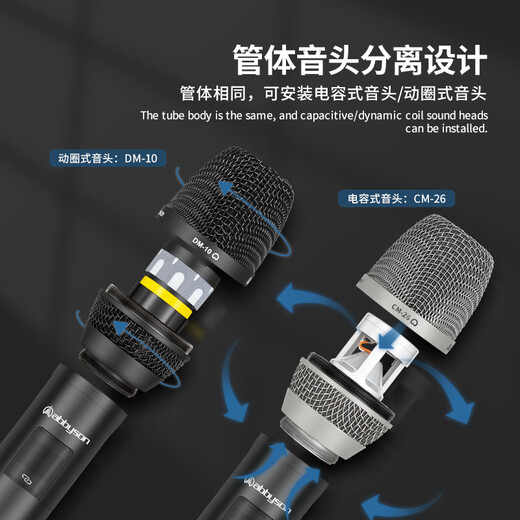 Abson AU20 professional wireless capacity microphone dynamic live broadcast sound card outdoor audio singing karaoke dynamic microphone 40 meters wireless distance all metal pink white commemorative edition AU20 one-to-one + charging set