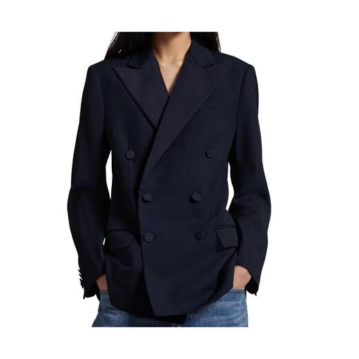 RALPH LAUREN Ralph Lauren Women's Suit Warm Anti-wrinkle Double Row Work Commuter Jacket Business Black One Size |US-0