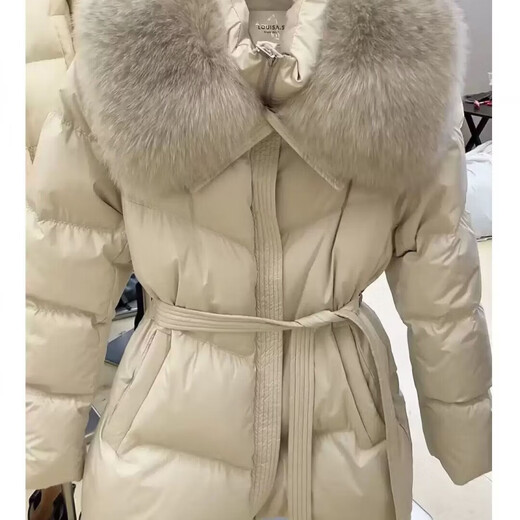 Hengyuanxiang big fur collar white duck down jacket for women winter 2026 new style huge good-looking little ones thickening slimming age reduction off-white M recommended 105-120Jin Jin is equal to 0.5 kg