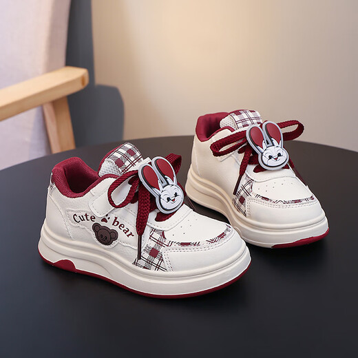 Woodpecker Boys Shoes Spring 2026 New Children's Year of the Horse Limited Red Sneakers Boys New Year Student Shoes Red 26