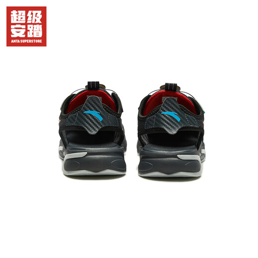 ANTA children's beach shoes new summer style for boys and girls, comfortable and breathable outdoor sports versatile sandals Koala Gray/Heat Red/Silver -4 36