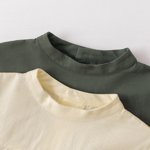 Koala nose small stand-up collar shirt, temperament wear, children's fashionable and versatile pure cotton comfortable top, white 110