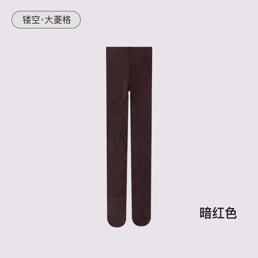 Enjoy itEnjoy it Modal pantyhose women's autumn and winter warm hollow large diamond slimming leggings dark red one size hollow large diamond