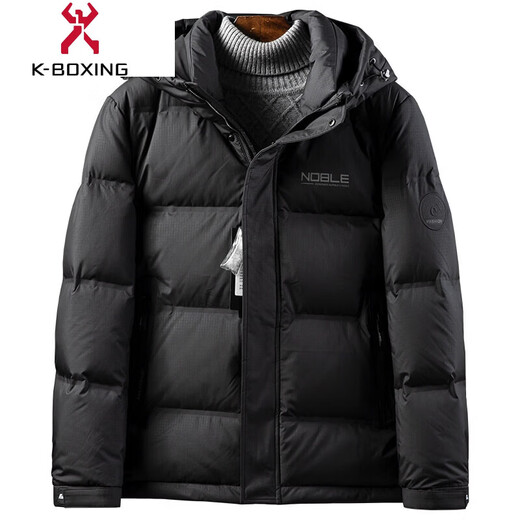 KBXNG Jinba super fluffy 90 white duck down thickened short business down jacket winter thick warm middle-aged cold-proof jacket black YZ82088 M 170 100Jin Jin equals 0.5kg -120Jin Jin equals 0.5kg