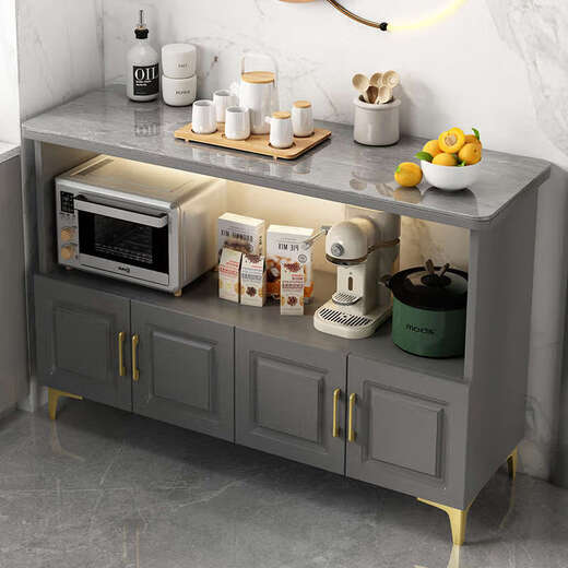 Fantasy kitchen slate storage rack multi-functional sideboard floor-standing workbench microwave pot rice noodle appliance storage cabinet slate countertop/package installation length 60 width 30 height 85