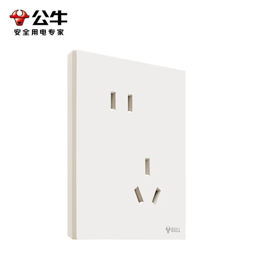 Taureau (taureau) interrupteur de détection cutanée ultra-mince Matte Panneau de douille 86 Type USB Five-trous Air Climage Socket Cream Style G57 M Velvet Blanc [Five-trous 10A Sinsi