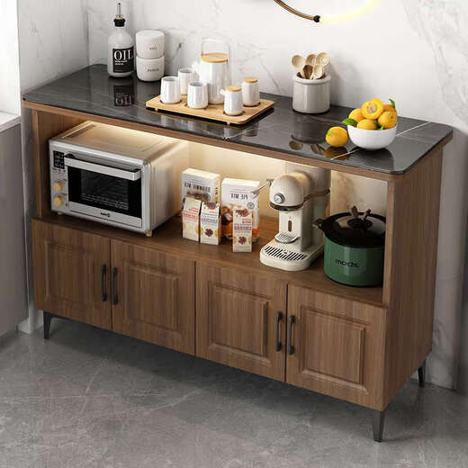 Fantasy kitchen slate storage rack multi-functional sideboard floor-standing workbench microwave pot rice noodle appliance storage cabinet slate countertop/package installation length 60 width 30 height 85