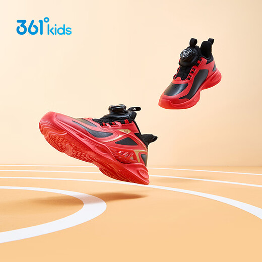 361 Air-permeable 6.0 children's running shoes 25 winter men's and women's small, medium and large children's soft cushioning knob sports shoes red 32