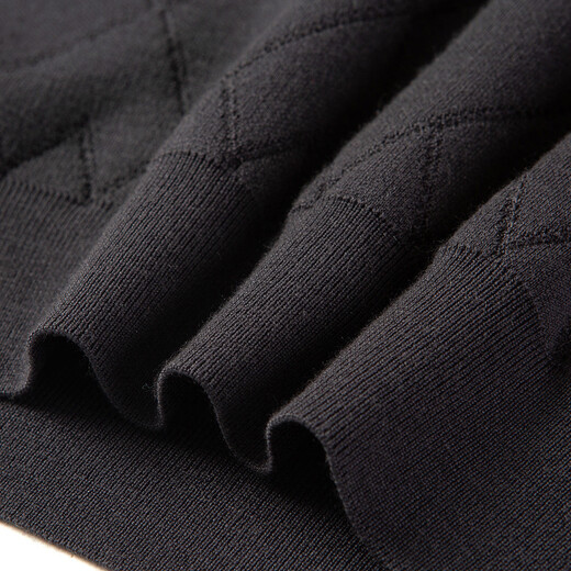 MONTAGUT 100% sheep wool & gift box style autumn and winter diamond jacquard warm long-sleeved cardigan for men, dark gray 3XL