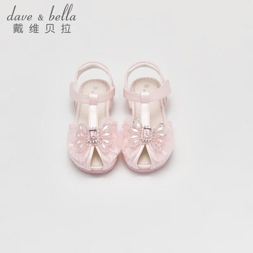 DAVE&BELLA children's sandals 2026 summer new girls' shoes baby girl princess shoes non-slip children's casual shoes children's shoes pink ready-made 21