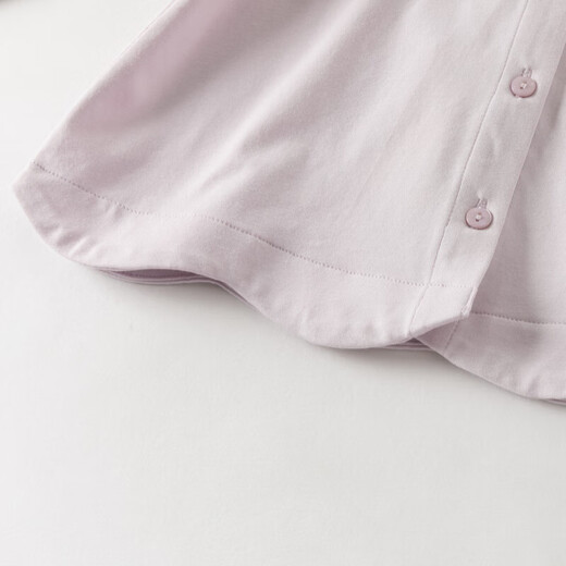 DAVE&BELLA girls' shirts 2026 spring new baby girl bottoming shirt sweet children's long-sleeved tops children's cardigan gray purple ready stock 80 cm (recommended height 73-80cm)