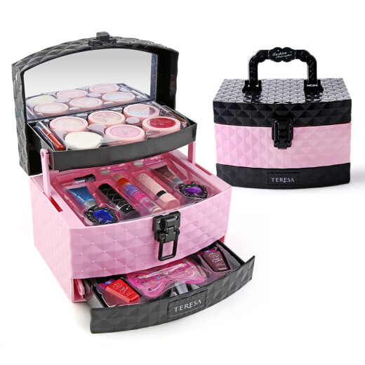 Du Lisa Children's Cosmetics Princess Little Girl's Special Stage Makeup Performance Makeup Box Non-toxic Set Birthday Gift Toys Lizi Little Princess Makeup Box