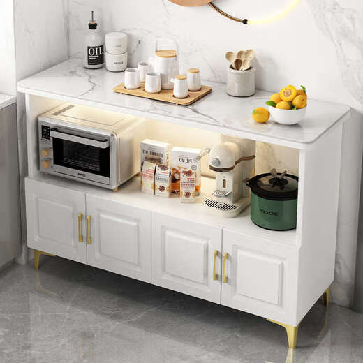 Fantasy kitchen slate storage rack multi-functional sideboard floor-standing workbench microwave pot rice noodle appliance storage cabinet slate countertop/package installation length 60 width 30 height 85