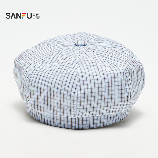 Sanfu (SANFU) Snoopy plaid octagonal hat, retro literary and artistic face-showing small fashion clothing accessories hat 520203 blue one size