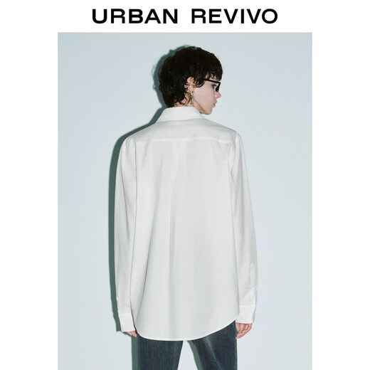 UR2026 spring new women's simple animal embroidery long-sleeved cardigan shirt UYY260019+# Original white M