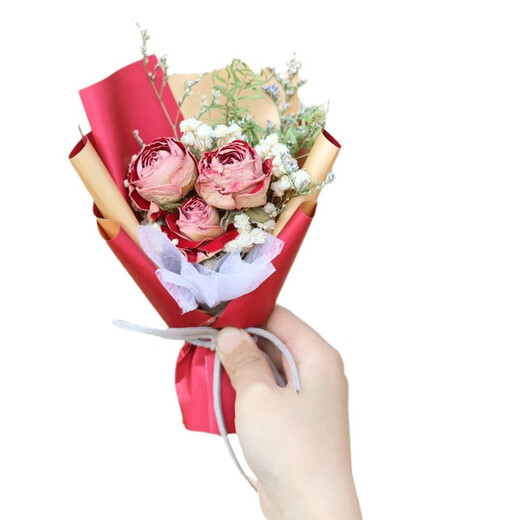 Mini fresh bouquet of dried roses mini exquisite souvenir gift eternal flower starry decoration 520 A12