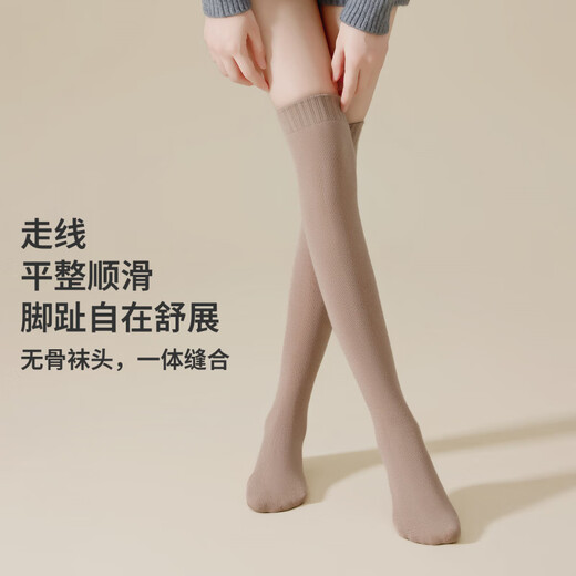 Over the Knee Socks Women's Autumn and Winter Knee Protective Thigh Socks Anti-Slip High Thigh Socks Women's Anti-Slip Non-Stretching Thigh Socks Muye Black One Size