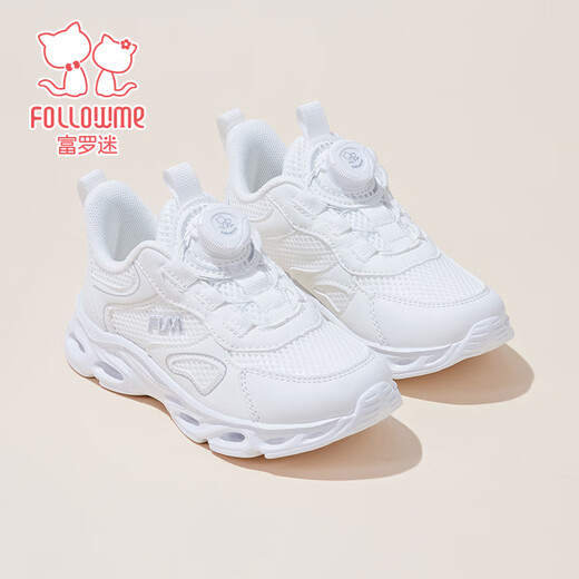 Fuluo Mi Girls Breathable Mesh Shoes Spring New Campus Versatile Casual Sports Shoes Junior High School Students Running Shoes White 31