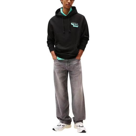 Tommy Hilfiger Tommy Hilfiger Men's Sweater Warm and Comfortable Cotton Recycled Daily Casual Jacket Trend 26 New Black One Size | M