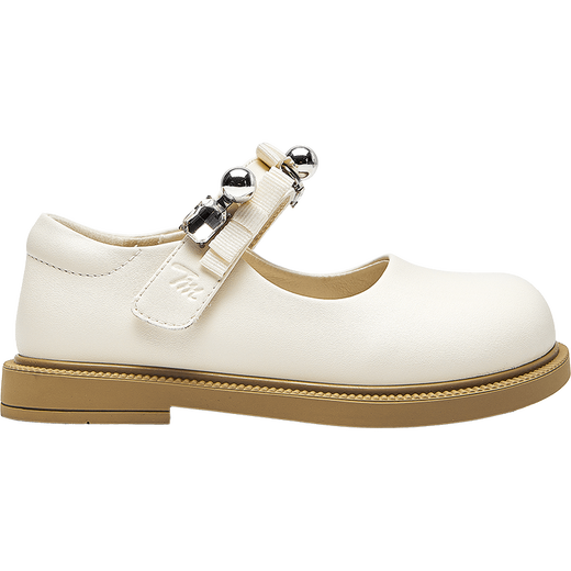 TEENMIX children's shoes 2026 spring new girls campus performance shoes princess shoes medium and large children's soft sole versatile small leather shoes single shoes beige 26