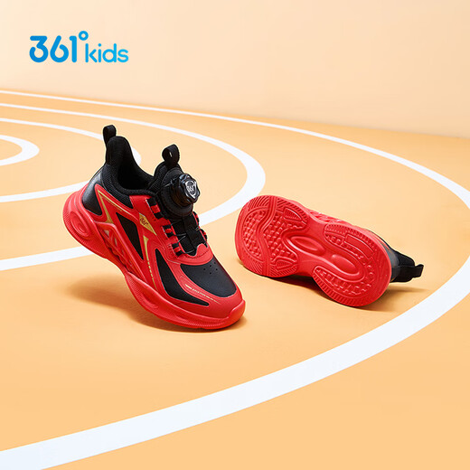 361 Air-permeable 6.0 children's running shoes 25 winter men's and women's small, medium and large children's soft cushioning knob sports shoes red 32