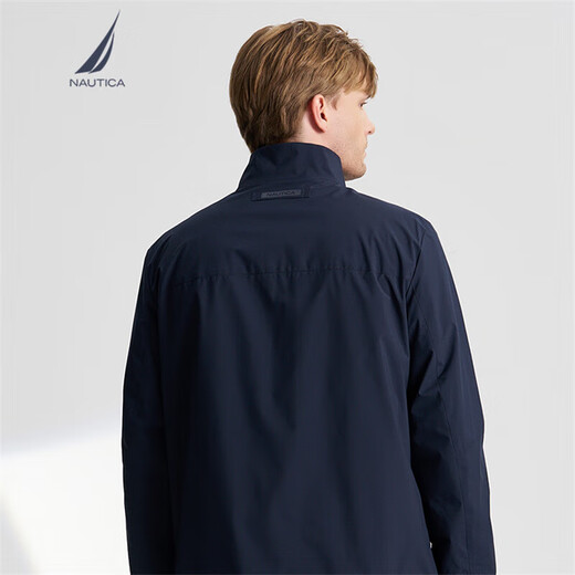 诺帝卡（NAUTICA）【单件直降】春夏防轻溅水立领经典商务休闲薄外套夹克男JE4301-N 藏青4NV M