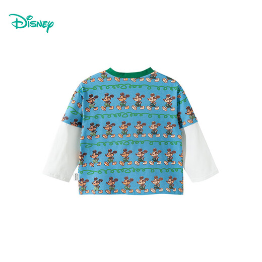 Disney boys cartoon Mickey 7A antibacterial casual sports inner long-sleeved T-shirt 26 new spring and autumn long-sleeved children's clothing Mickey Blue 140