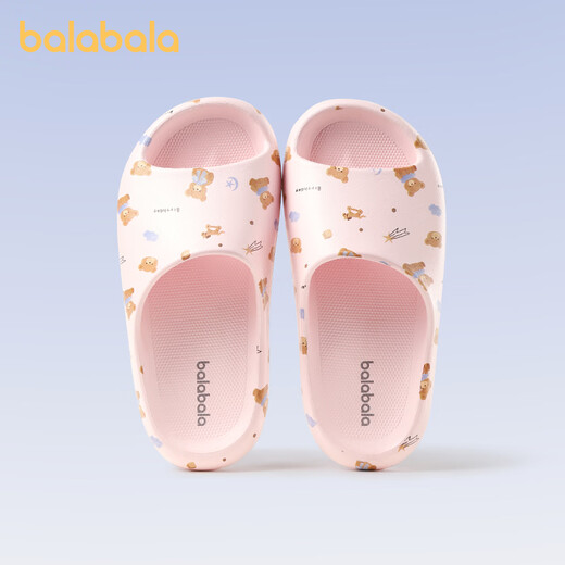 Balabala children's slippers for girls summer home non-slip soft sole sandals for girls baby cute cartoon princess beach shoes milk powder 29 inner length 19cm suitable for feet 18-18.5cm