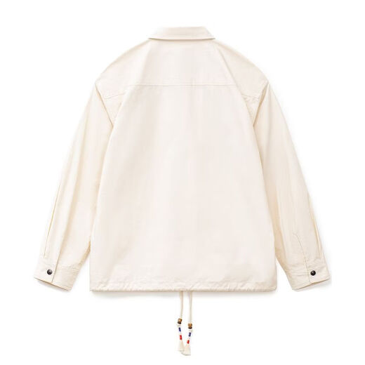 Madden Workwear American Chapter Embroidered Long Sleeve Shirt Jacket Thin White Pocket Splicing Shirt Jacket Men's Spring Beige Loose Too Large 2XL