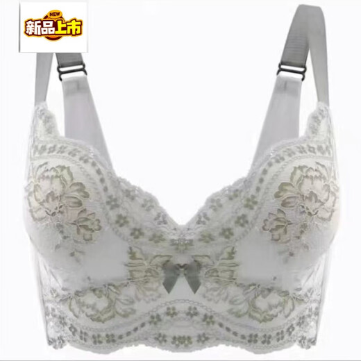 MIDNITE STAR big brand beauty salon adjustable underwear thin small breast push-up and auxiliary breast bra top support anti-expansion and sagging set Qin green white single piece 32A/70A medium thickness 2.5CM five rows