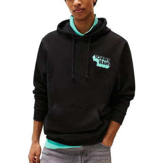 Tommy Hilfiger Tommy Hilfiger Men's Sweater Warm and Comfortable Cotton Recycled Daily Casual Jacket Trend 26 New Black One Size | M