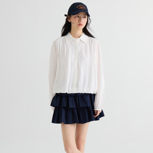 Nishimachi Muraya (SETIROM) simple long-sleeved shirt women's 2026 spring new solid color casual literary style shirt XHBA10275 white one size