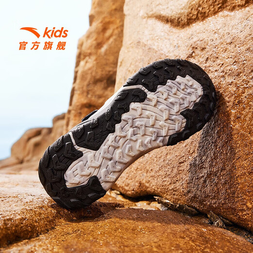 ANTA children's sandals, boys' shoes, 2026 summer new breathable Velcro shark toe outdoor beach shoes, fantasy blue/lacquer glaze green/ash blue-5 33 shoe inner length 20.5cm