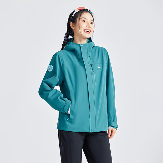 Pathfinder Blue Bird Jacket Single-Push Hard Shell Women's Outdoor Windproof and Waterproof Mountaineering Suit Couple Style Breathable Jacket Blue-Single-Push No Liner L