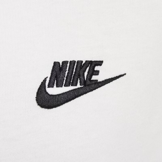 Nike big children's cotton T-shirt spring boys and girls casual classic embroidered knitted cotton soft NIKE FZ5177 100 white 135 XS