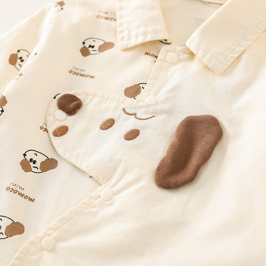 Mamie Maka (MOMOCO) children's clothing boys' shirt 2026 spring baby fashion long-sleeved shirt beige 006 73