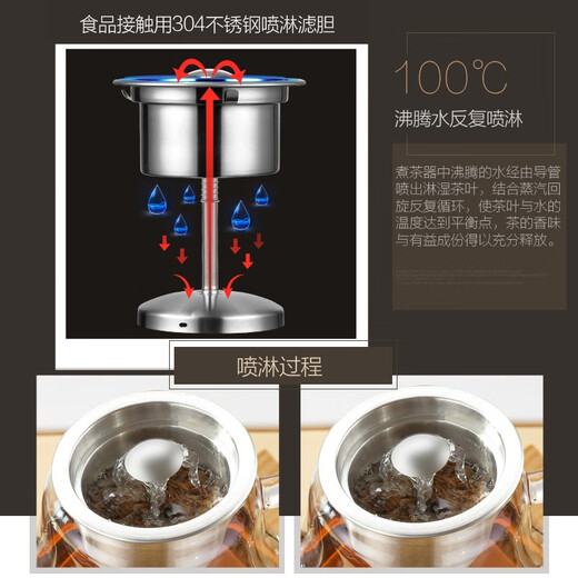 KAMJOVE black tea teapot, spray glass teapot, household small mini water boiling tea set, electric teapot A-33 0.8L