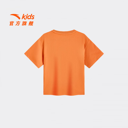 ANTA Children's T-shirt Boys' Lion King 2026 Summer New Product Comfortable Breathable Printed Short T352629117 Spark Orange-2 140