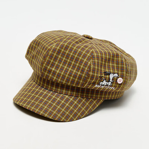 Sanfu (SANFU) Snoopy plaid octagonal hat, retro literary and artistic face-showing small fashion clothing accessories hat 520203 blue one size