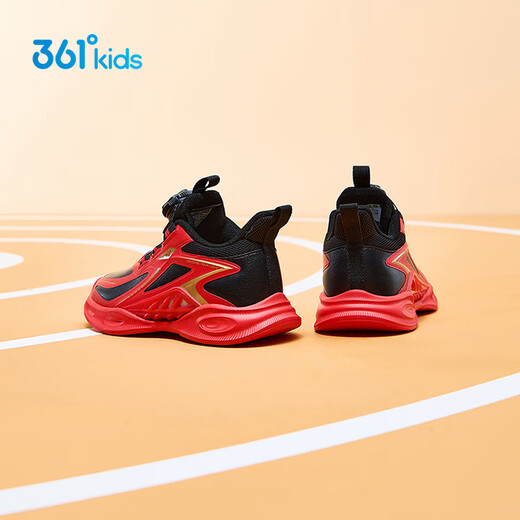 361 Air-permeable 6.0 children's running shoes 25 winter men's and women's small, medium and large children's soft cushioning knob sports shoes red 32