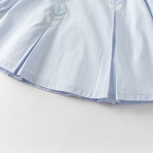 DAVE&BELLA children's skirt 2026 spring new girl's dress pure cotton baby girl's skirt sweet little princess skirt light blue ready stock 73 cm (recommended height 66-73cm)